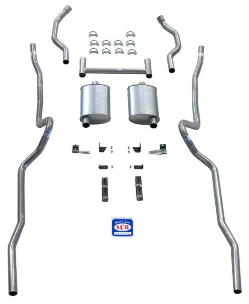 Fits 1955 - 1957 Chevrolet Full Size 2_ Dual Turbo Exhaust System 63093